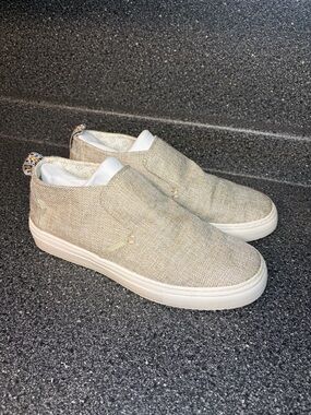 Women’s Slip-On Canvas Loafers in Light Beige